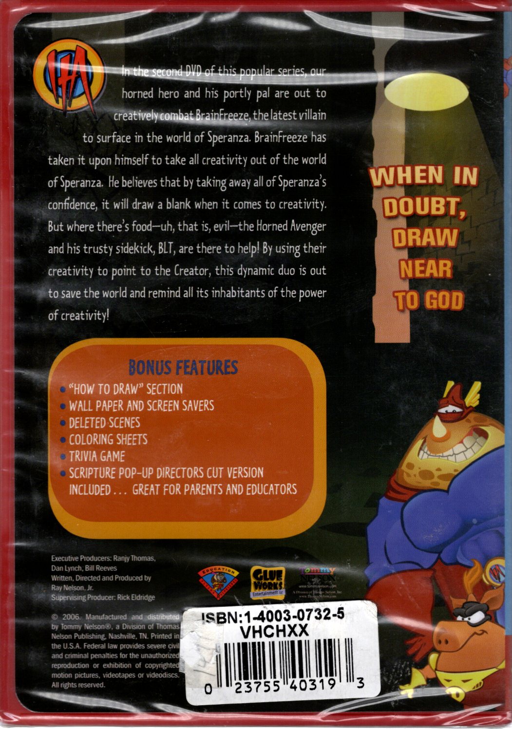 Tommy Nelson - Horned Avenger BrainFreeze: Drawing a Blank - Glue Works Entertainment, LLC. - DVD