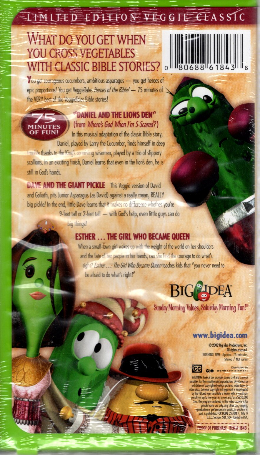 Big Idea™ VeggieTales® - Heroes of the Bible: Lions, Shepherds and Queens (Oh, My!) - VHS Tape