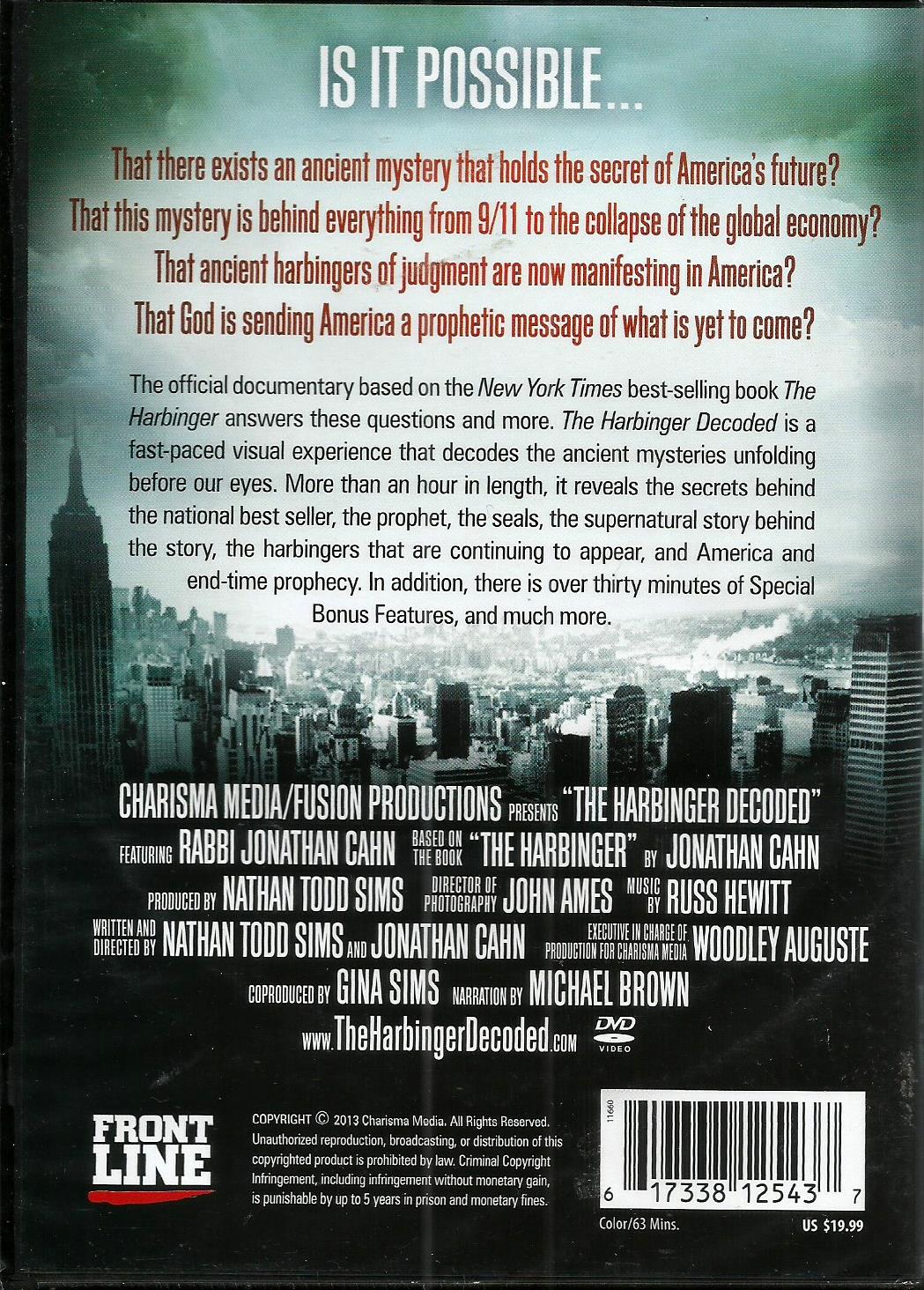 The Harbinger Decoded - Jonathan Cahn - DVD