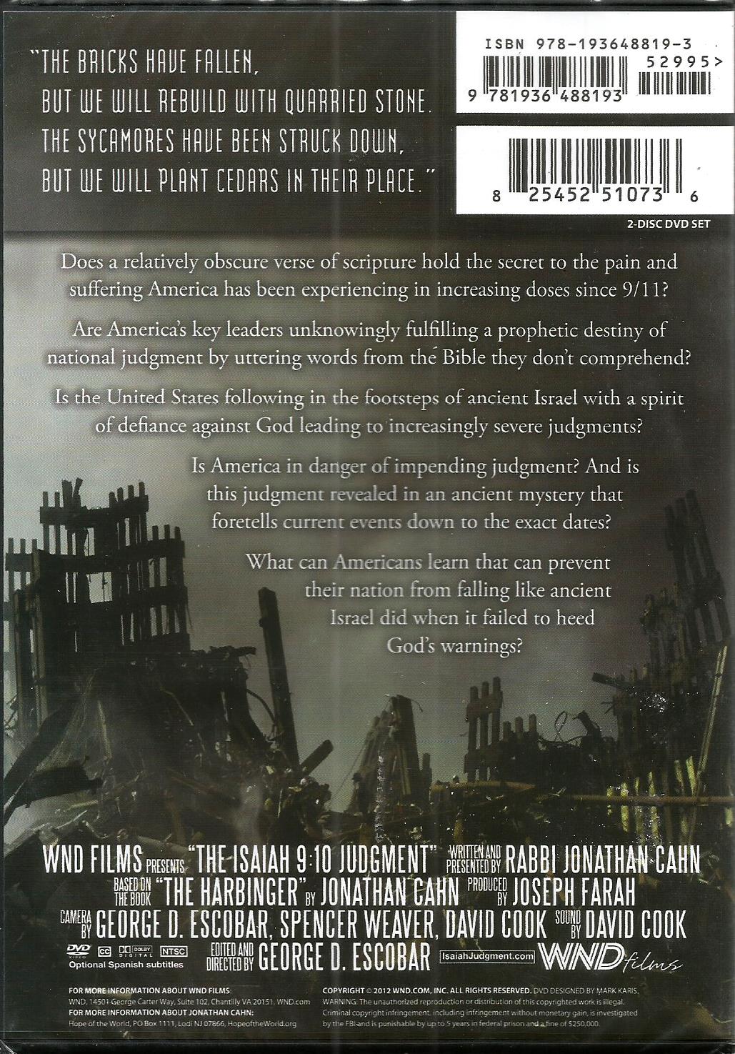 The Isaiah 9:10 Judgement: Is There An Ancient Mystery That Foretells America's Future? - Jonathan Cahn - DVD