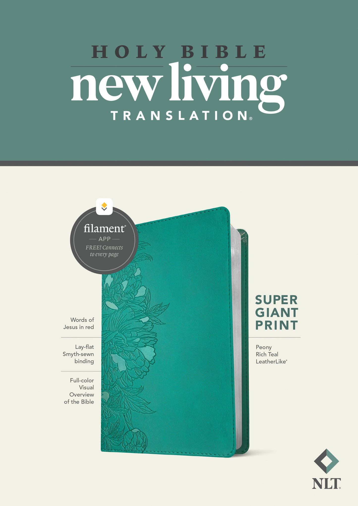 Tyndale NLT® Super Giant Print Bible - Filament-Enabled Edition - LeatherLike®
