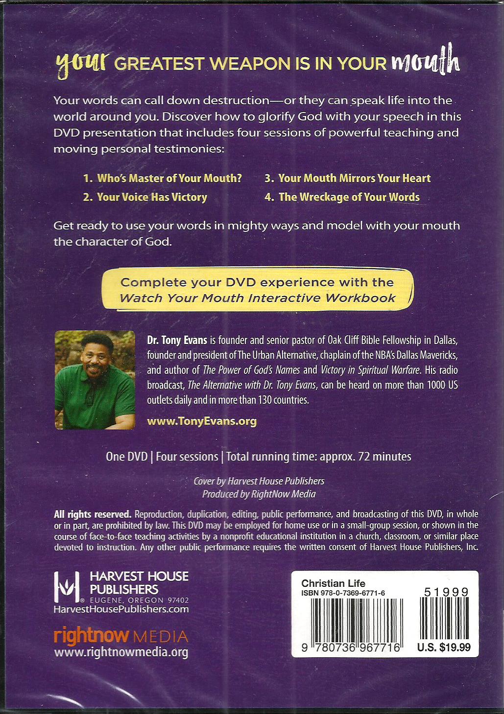 Watch Your Mouth: Understanding the Power of the Tongue - Tony Evans - DVD