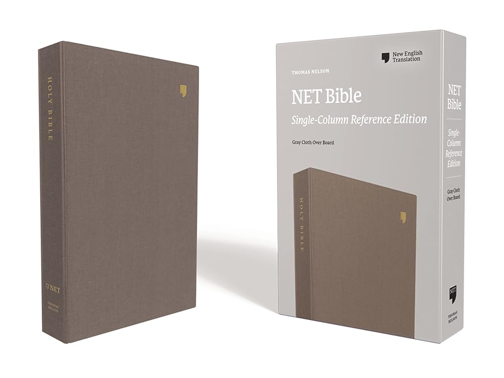 NET Bible, Single-Column Reference, Cloth over Board, Gray, Comfort Print: Holy Bible cover image
