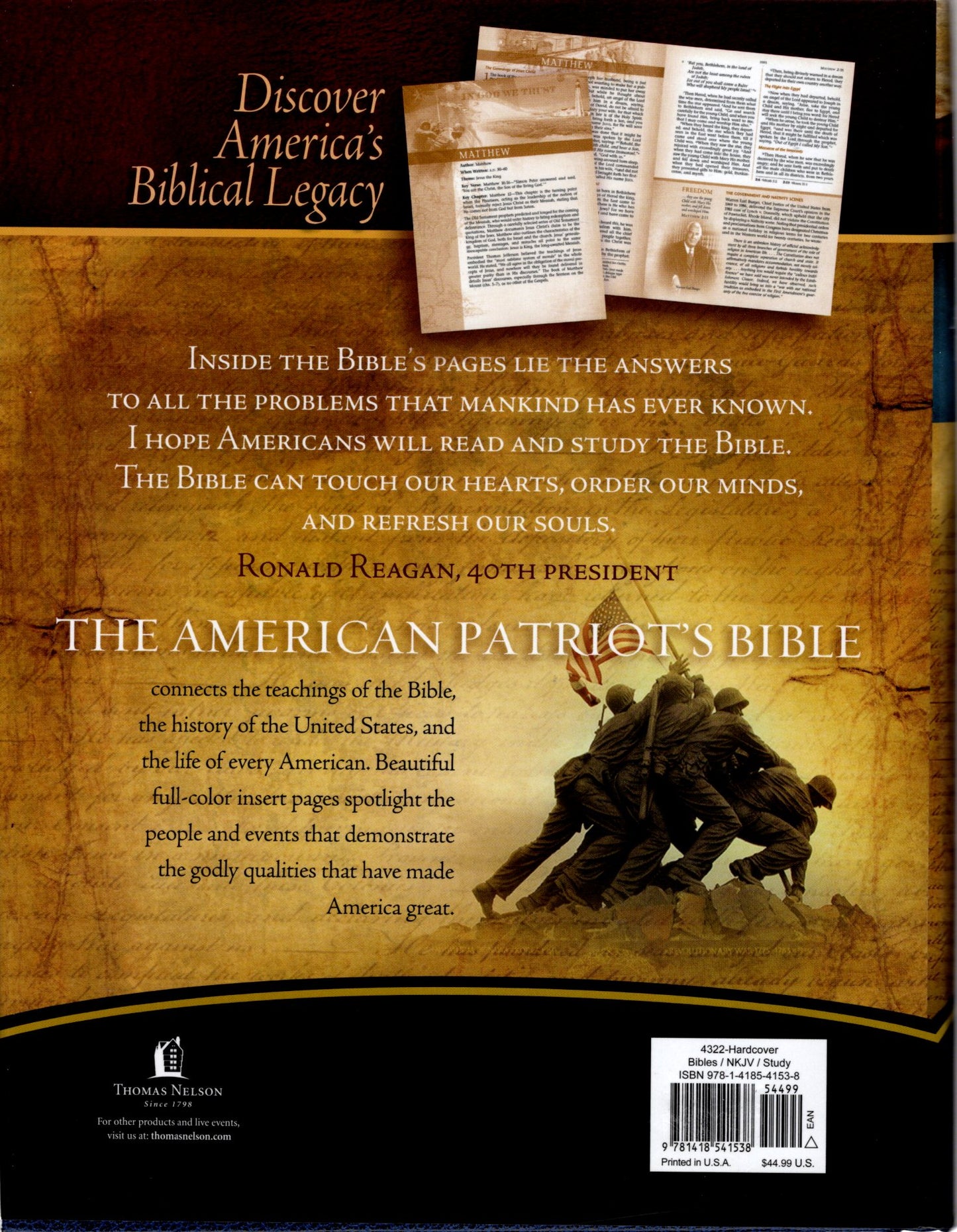 Thomas Nelson NKJV The American Patriot's Bible - Hardcover w/Dust Jacket