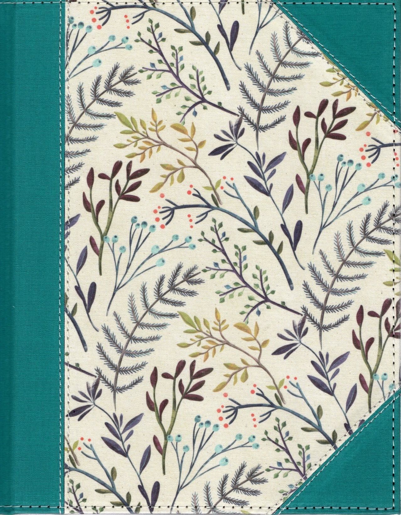 Thomas Nelson NKJV® Journal the Word™ Bible Large Print - Hardcover/Fabric (Teal Floral)