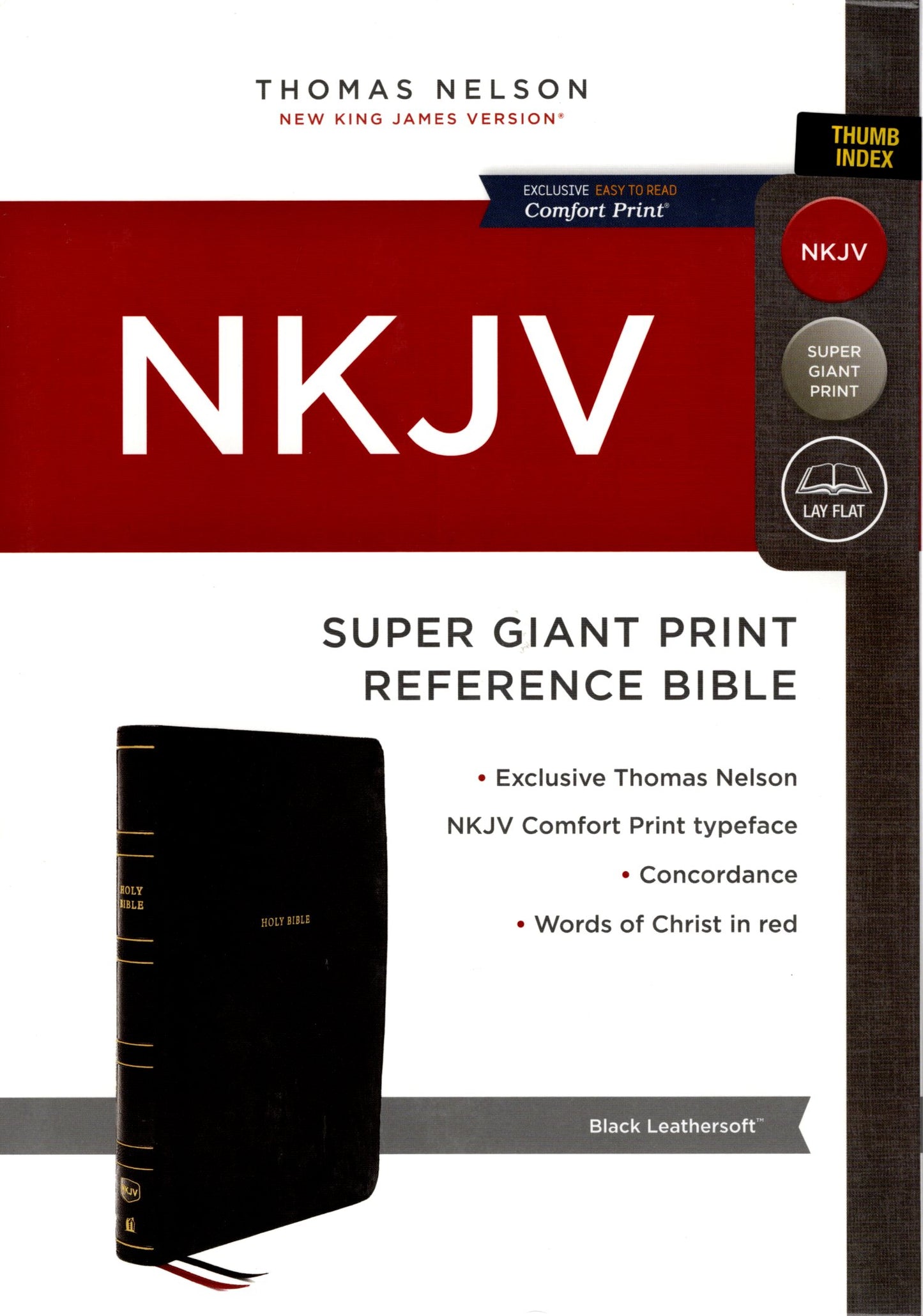 Thomas Nelson NKJV® Super Giant Print Reference Bible - Thumb Indexed - Leathersoft™
