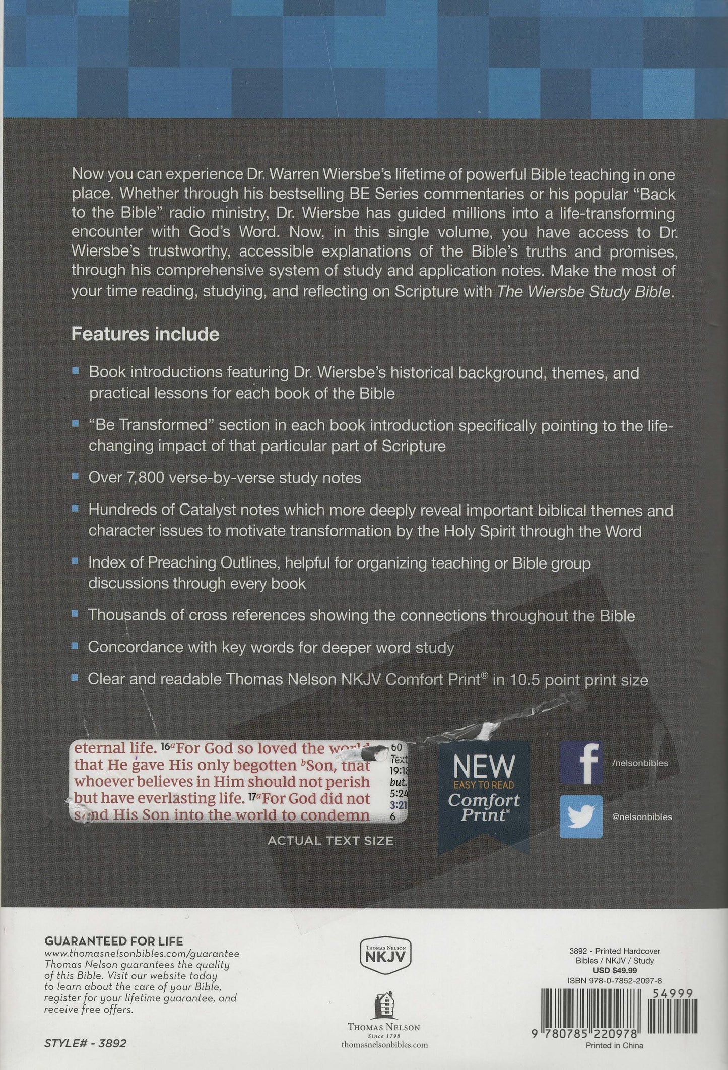Thomas Nelson NKJV® The Wiersbe Study Bible - Hardcover w/Dust Jacket