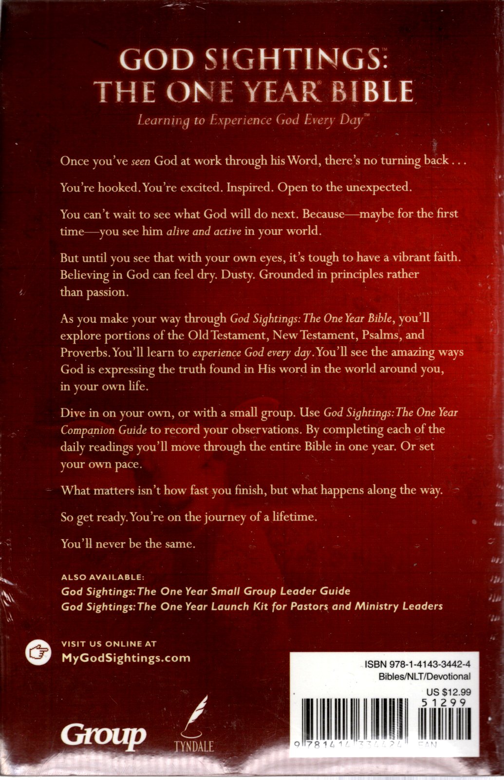 Tyndale Publishers NLT® - God Sightings™: The One Year® Bible - Paperback