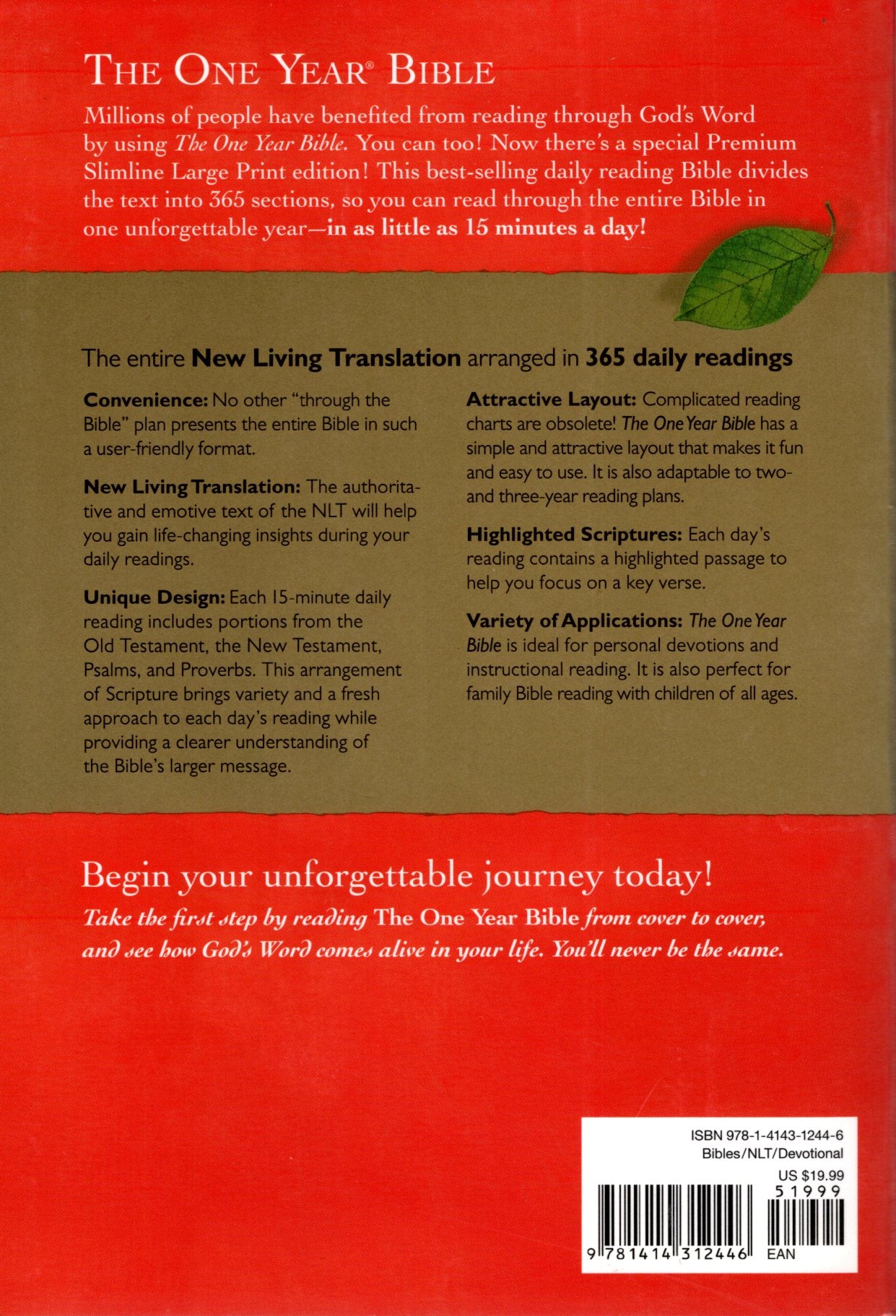 Tyndale Publishers NLT® - The One Year® Bible - Paperback