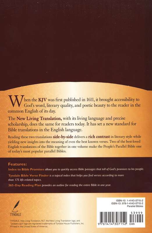 Tyndale - KJV NLT® People's Parallel Bible - Hardcover