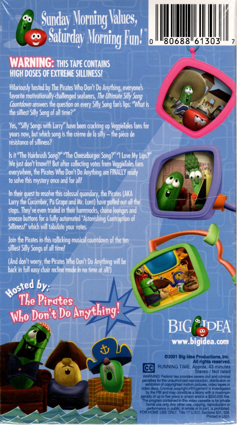 Big Idea™ VeggieTales® - The Ultimate Silly Songs Countdown - VHS Tape (2001) (**See Description Before Purchasing!)