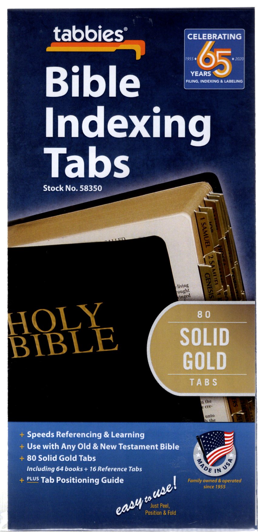 tabbies® 80 Bible Indexing Tabs, Solid Gold (#58350 Solid Gold ...