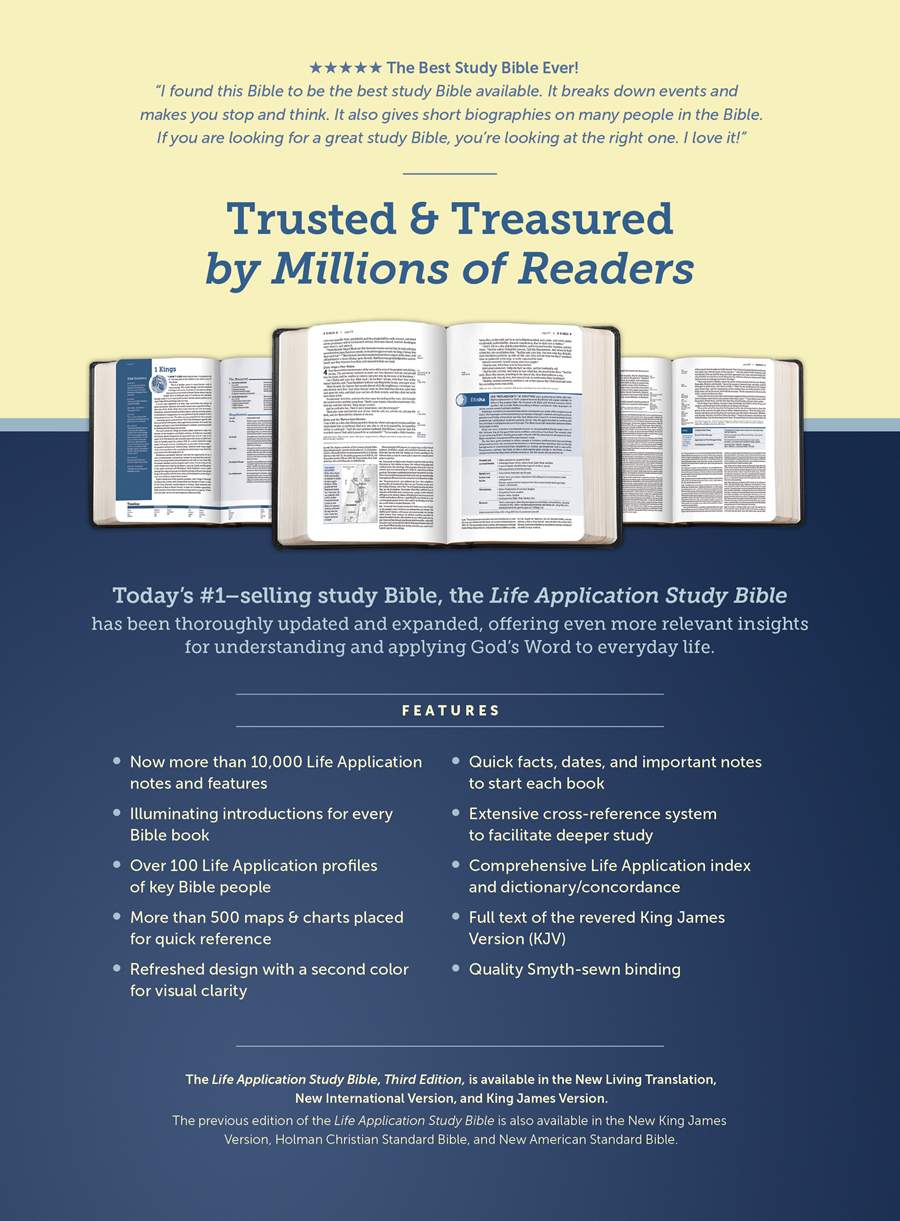 Tyndale KJV Life Application® Study Bible Third Edition - Brown and Mahogany Leatherlike