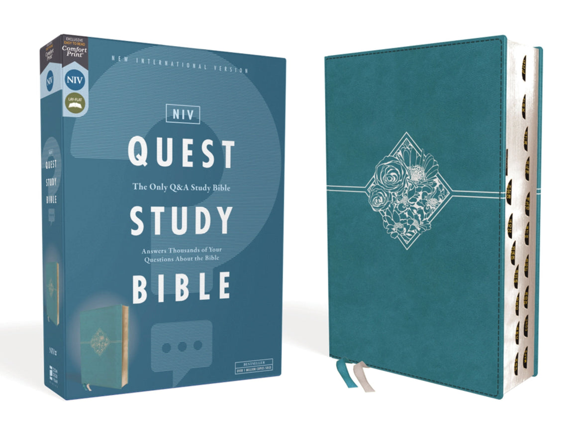 Zondervan NIV, Quest Study Bible: The Only Q and A Study Bible, Leathersoft, Thumb Indexed