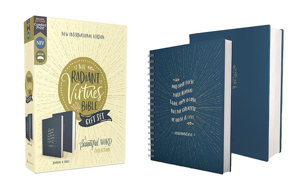 NIV, Radiant Virtues Bible: A Beautiful Word Collection, Hardcover Bible and Journal Gift Set, Red Letter, Comfort Print: Explore the virtues of faith, hope, and love cover image