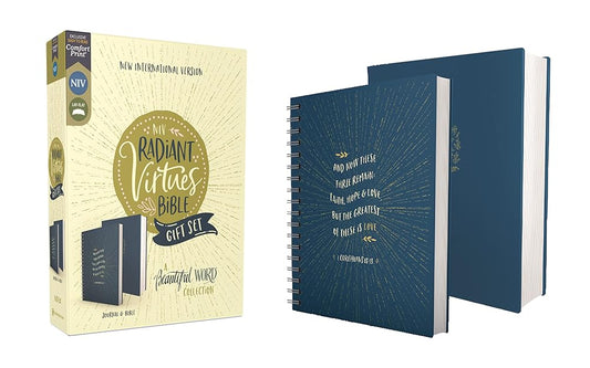 NIV, Radiant Virtues Bible: A Beautiful Word Collection, Hardcover Bible and Journal Gift Set, Red Letter, Comfort Print: Explore the virtues of faith, hope, and love cover image