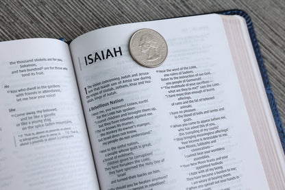 Zondervan NIV Thinline Bible, Compact, Leathersoft, Blue Floral