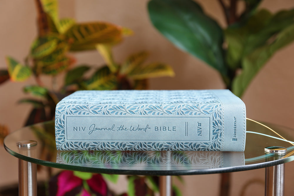 Zondervan NIV, Journal the Word Bible, Large Print, Teal Leathersoft