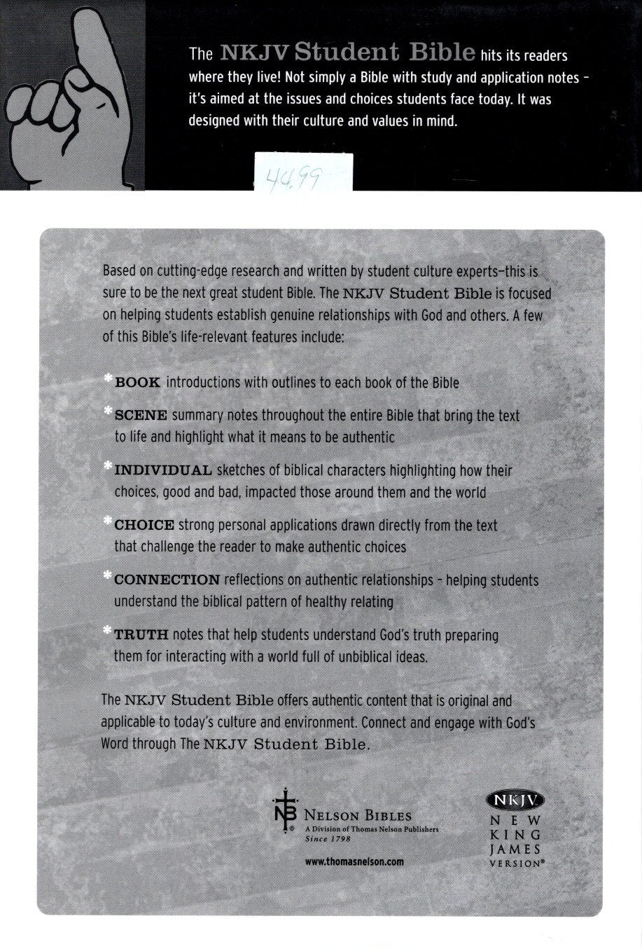 Thomas Nelson The NKJV Student Bible, Brown Alligator LeatherSoft™