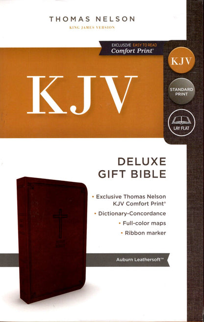 Thomas Nelson KJV: Deluxe Gift Bible, Auburn Leathersoft
