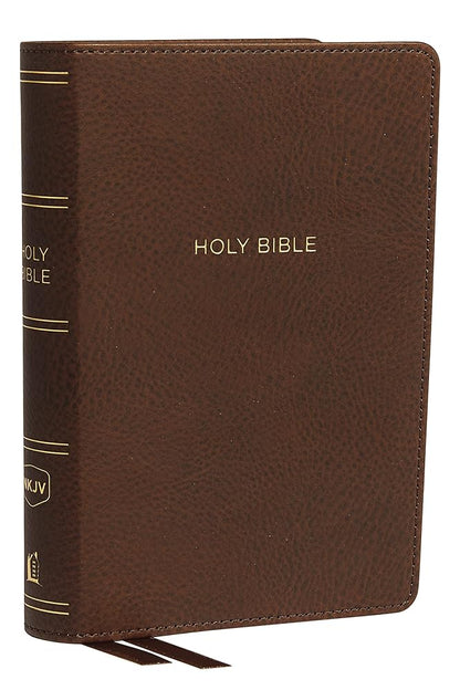 NKJV, Deluxe Reference Bible, Compact Large Print, Leathersoft, Brown, Red Letter, Comfort Print: Holy Bible, New King James Version cover image