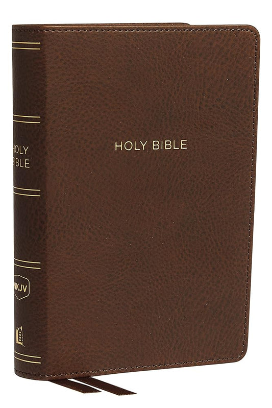 NKJV, Deluxe Reference Bible, Compact Large Print, Leathersoft, Brown, Red Letter, Comfort Print: Holy Bible, New King James Version cover image