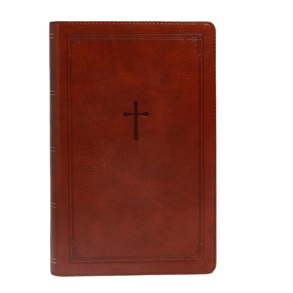 Thomas Nelson NKJV, Personal Size Large Print Reference Bible, Brown Leathersoft