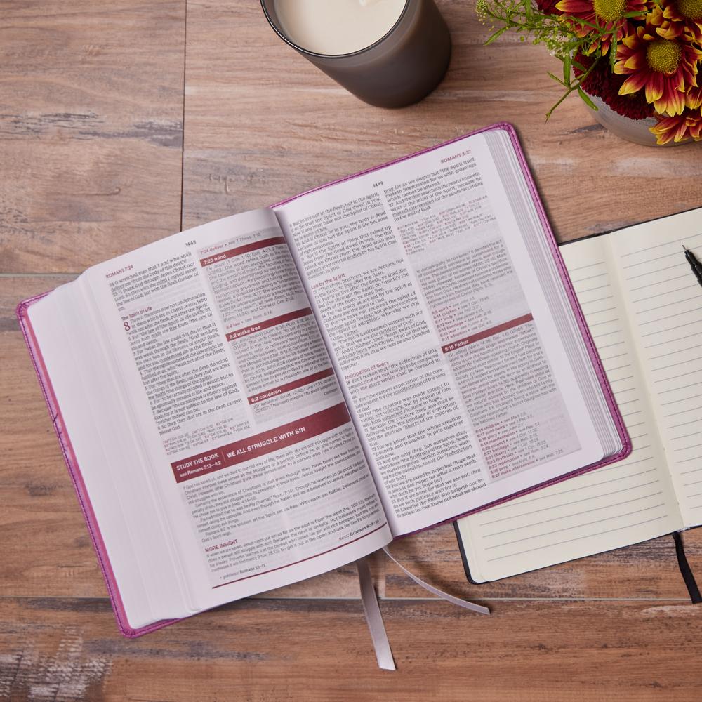 Thomas Nelson KJV, Word Study Reference Bible, Pink Leathersoft