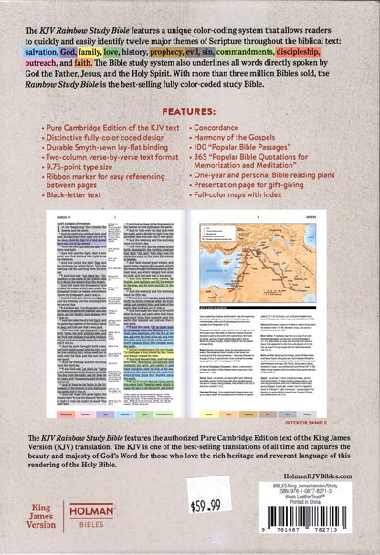 Holman KJV Rainbow Study Bible, LeatherTouch