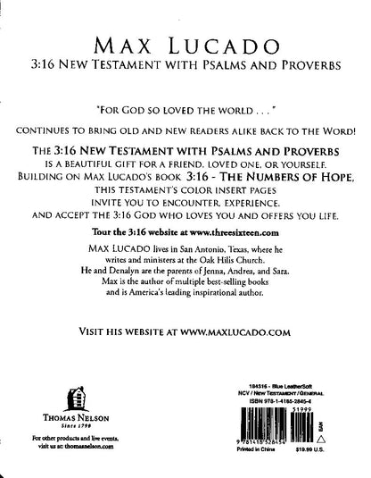 Thomas Nelson NCV Max Lucado 3:16 New Testament, Psalms & Proverbs