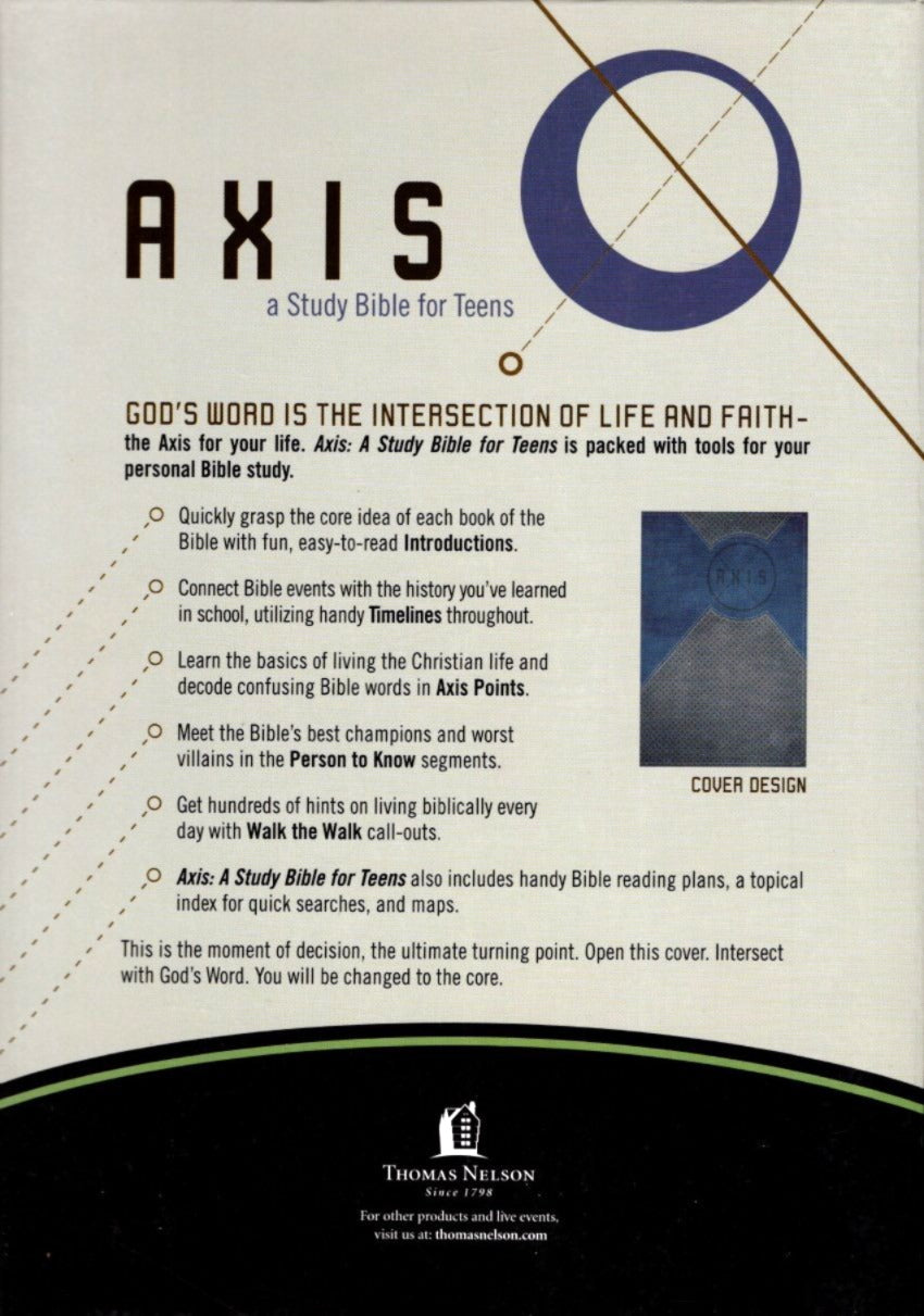 Thomas Nelson KJV, Axis: A Study Bible for Teens, Blue/Gray Leathersoft