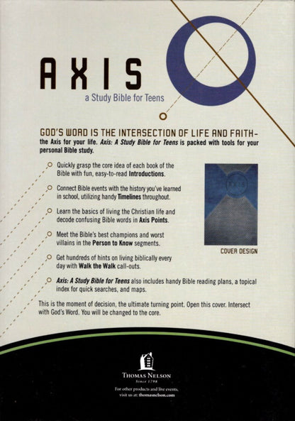Thomas Nelson KJV, Axis: A Study Bible for Teens, Blue/Gray Leathersoft