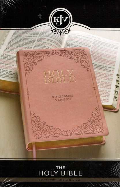 Christian Art Publishers KJV Holy Bible, Giant Print, Thumb Index, Pink Faux-Leather