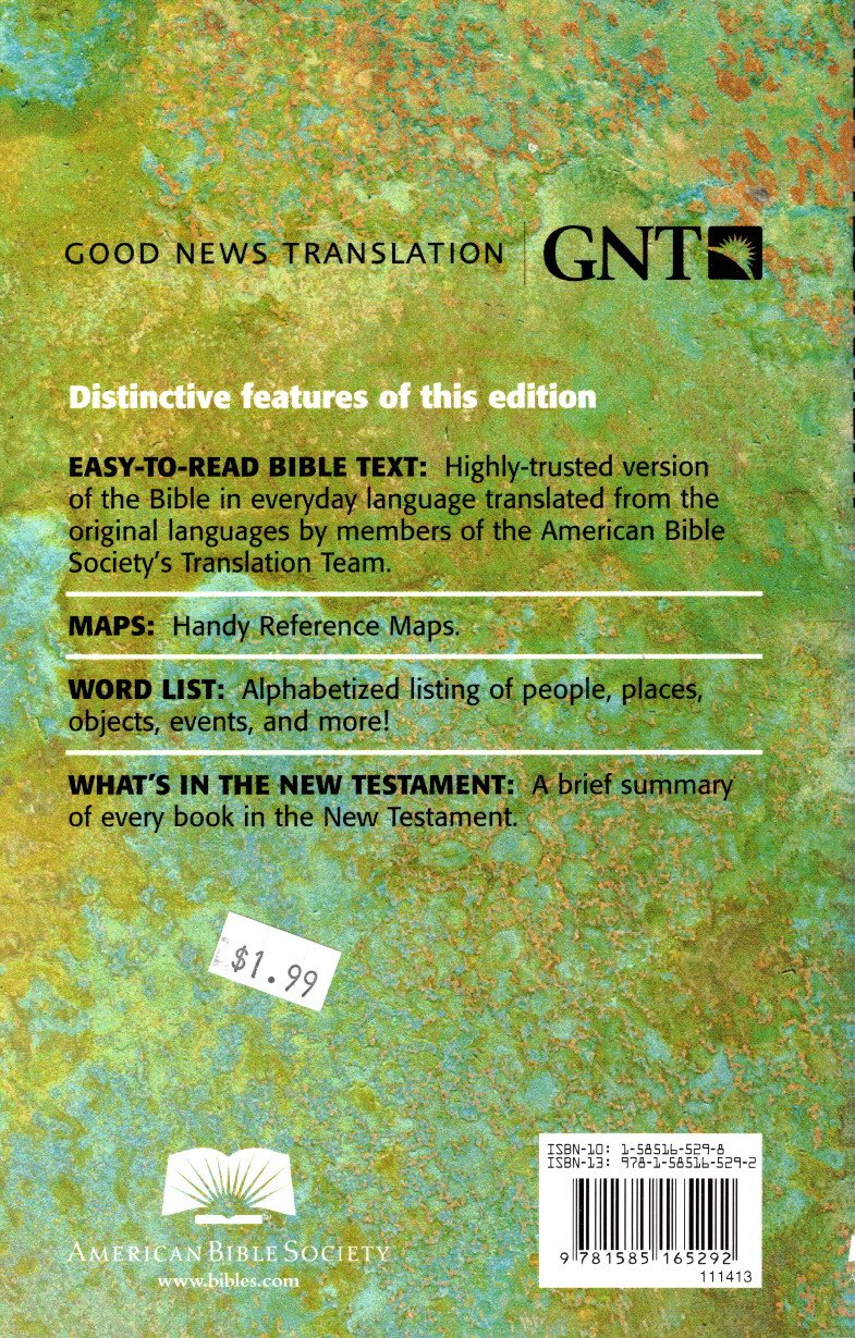 American Bible Society New Testament: Good News Translation, Paperback