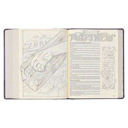 Christian Art Publishers KJV, My Creative Bible, Purple Faux Leather Hardcover