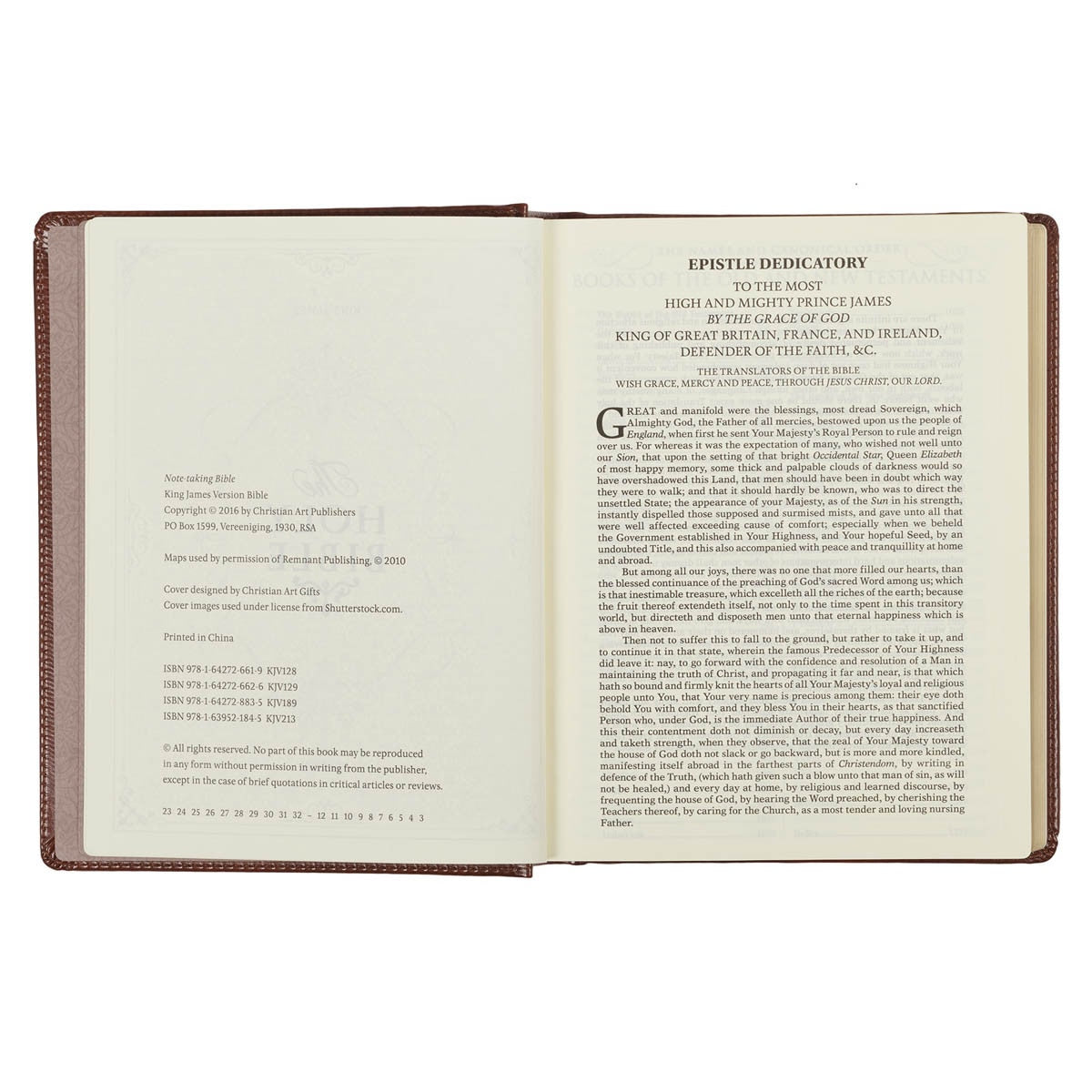 Christian Art Publishers KJV, The Note-taking Bible, Faux Leather Hardcover, Saddle Tan