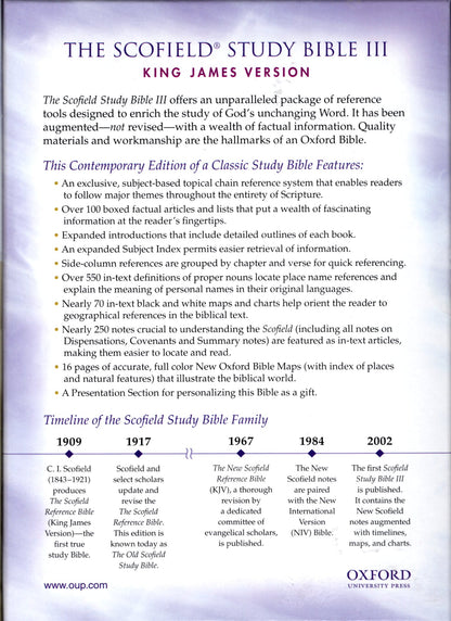 Oxford University Press KJV The Scofield Study Bible III, Red Letter, Thumb Indexed - Bonded Leather (Black)