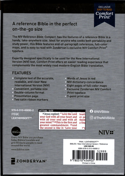 Zondervan NIV® Compact Reference Bible - Leathersoft™