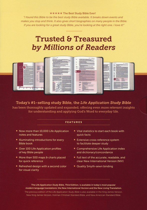 Zondervan/Tyndale NIV® Life Application Study Bible: 3rd Edition - Black Bonded Leather