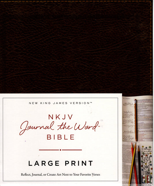Thomas Nelson NKJV® Journal the Word™ Bible Large Print - Bonded Leather (Brown)