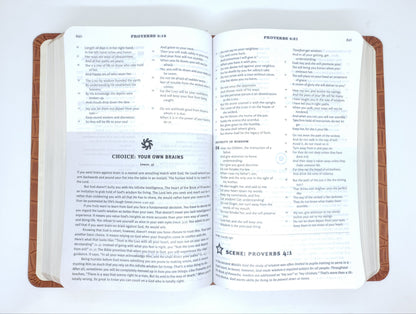 Thomas Nelson The NKJV Student Bible, Brown Alligator LeatherSoft™