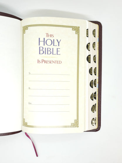 Thomas Nelson KJV Ultraslim™ Edition, Thumb Indexed - Genuine Leather (Burgundy)