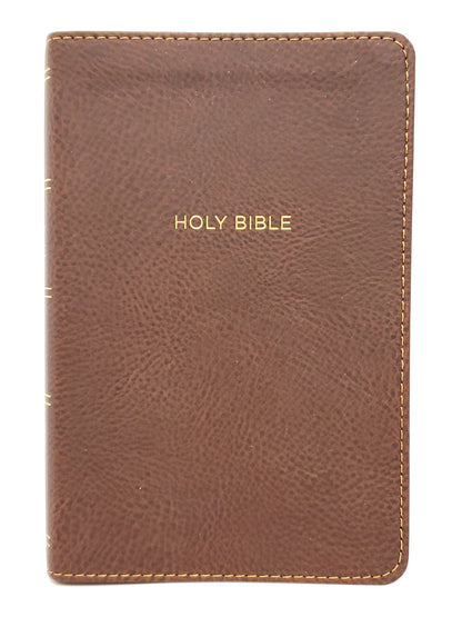 Thomas Nelson NKJV Deluxe Compact Large Print Reference Bible, Mahogany Leathersoft